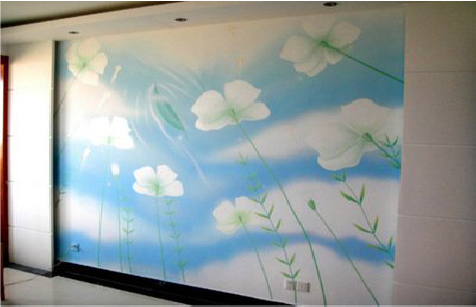 鹿寨画墙绘怎么画好白云的蓬松感？