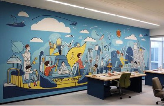 鹿寨办公室墙绘的特点。