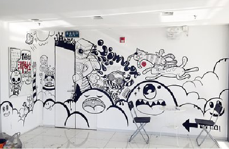 鹿寨手绘墙并非传统涂鸦。